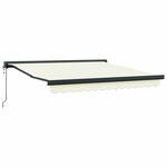 vidaXL Auvent Rétractable Crème 300 x 250 cm Tissu  Métal