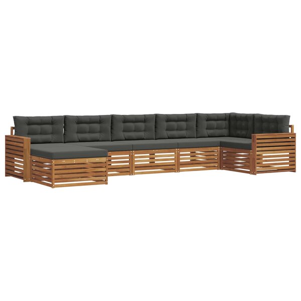 vidaXL Ensemble de canapés d'extérieur 7 Pièces Naturel et Anthracite