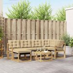 vidaXL Ensemble de canapés d'extérieur 7 Pièces Blanc et Beige