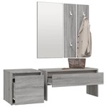 vidaXL Ensemble de meubles de couloir Sonoma gris Bois d'ingénierie