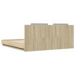 vidaXL Cadre de lit avec LED sans matelas chêne sonoma 200x200 cm