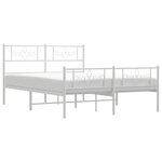 vidaXL Cadre de lit métal sans matelas et pied de lit blanc 120x190 cm