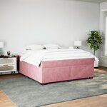 vidaXL Sommier à lattes de lit avec matelas Rose 180x200 cm Velours