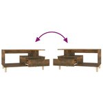 vidaXL Table basse Chêne fumé 90x49x45 cm Bois d'ingénierie