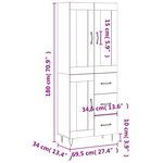 vidaXL Buffet haut Gris béton 69 5x34x180 cm Bois d'ingénierie