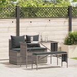 vidaXL Ensemble à manger de jardin 3 Pièces coussins gris résine tressée