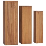 vidaXL Ensemble de supports de plantes 3 Pièces Bois de teck solide