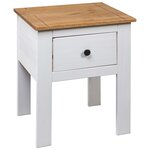 vidaXL Table de chevet Blanc 46x40x57 cm Pin Gamme Panama