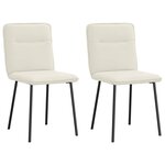 vidaXL Chaises à manger lot de 2 Crème Velours