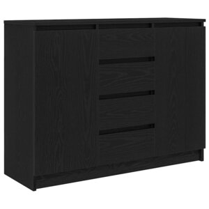 vidaXL Buffet avec tiroirs chêne noir 100 5x35x76 cm bois d'ingénierie