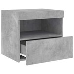 vidaXL Tables de chevet avec lumières LED 2 Pièces gris béton 50x40x45 cm
