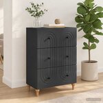 vidaXL Armoire à tiroirs Noir 66 x 34 5 x 90 cm Bois d'ingénierie