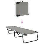 vidaXL Transat pliant portable gris en tissu Oxford 600D