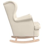 vidaXL Chaise à bascule blanc 74x90x102 cm lin