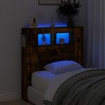 vidaXL Tête de lit à LED chêne fumé 100x18 5x103 5cm bois d'ingénierie