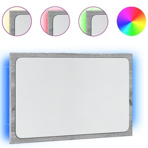 vidaXL Miroir de salle de bain à LED sonoma gris bois d'ingénierie