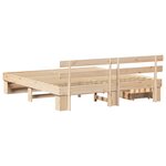 vidaXL Cadre de lit avec tiroir Marron 180 x 200 cm Bois massif en pin