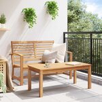 vidaXL Ensemble de canapé de jardin 2 Pièces Naturel Bois de teck solide