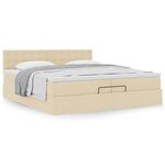 VidaXL Cadre de lit ottoman avec matelas crème 200x200 cm tissu