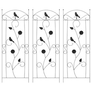 vidaXL Clôture de jardin 3 Pièces Noir 112 x 40 cm Acier