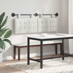 vidaXL Tête de lit suspendue Avec lumière LED Blanc Simili cuir
