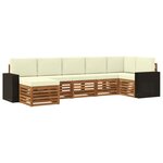 vidaXL Ensemble de canapés d'extérieur 7 pc Naturel et Crème
