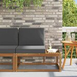 vidaXL Canapé d'extérieur en bout avec coussin Naturel et Anthracite