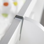 Etagère double suspendue blanche en bois 83cm à fixer à un lit