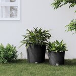 vidaXL Jardinière et intérieur amovible anthracite 35 /37 5 L rotin PP