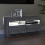 vidaXL Meuble TV avec lumières LED sonoma gris 80x35x40 cm