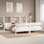 vidaXL Lit bibliothèque sans matelas blanc 180x200 cm bois pin massif