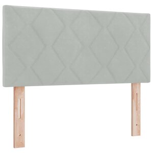 vidaXL Tête de Lit LED Géométrique Gris clair 100 cm Velours