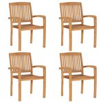 vidaXL Ensemble à manger de jardin 5 Pièces Bois de teck massif