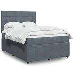 vidaXL Sommier à lattes de lit et matelas Gris foncé 140x190cm Velours