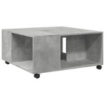 vidaXL Table basse gris béton 80x80x40 cm bois d'ingénierie