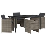 vidaXL Ensemble de salle à manger pour jardin 5 Pièces Gris polyrotin