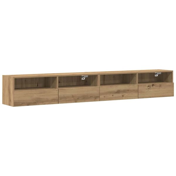 vidaXL Meuble TV mural 2 Pièces chêne artisanal 100 x 30 x 30 cm