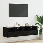 vidaXL Meubles TV muraux 2 Pièces Chêne noir 60 x 30 x 30 cm