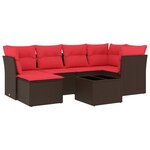 vidaXL Salon de jardin avec coussins 7 Pièces marron résine tressée