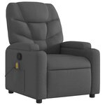 vidaXL Fauteuil de massage inclinable gris foncé tissu