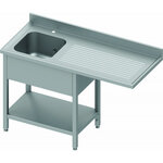 Plonge inox avec dosseret - profondeur 600 - passage lave vaisselle - stalgast - à monter - inox1300x600 1200x600x900mm