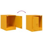 vidaXL Table de chevet jaune moutarde 34 5x39x44 cm acier