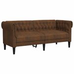 vidaXL Canapé Chesterfield avec coussin Marron 182.5 x 74.5 x 74.5 cm