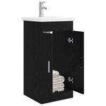 vidaXL Meuble de salle de bain avec évier Chêne noir 42 x 40 x 84 5 cm