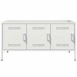 vidaXL Meuble TV blanc 100 5x39x50 5 cm acier