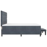 vidaXL Lit à ressorts avec matelas Gris foncé 180 x 200 cm Velours