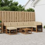 vidaXL Ensemble de canapés d'extérieur 8 Pièces Naturel et Beige