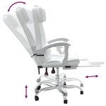 Chaise fauteuil siège pivotante de inclinable de bureau informatique étude similicuir blanc 02_0024233