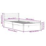 vidaXL Cadre de lit Marron 220 x 100 cm Bois massif en pin