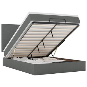 VidaXL Cadre de lit ottoman avec matelas gris foncé 140x200 cm tissu